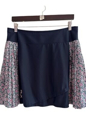 RLX Ralph Lauren Golf Tennis Skort Blue Pink Floral SZ L